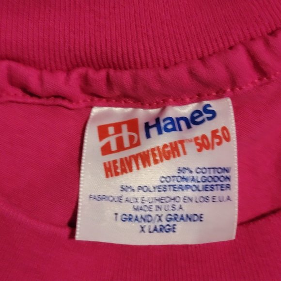 Vintage 1987 St. Thomas Pink and Gold Hanes Heavyweight 50/50 X-Large - Picture 7 of 8